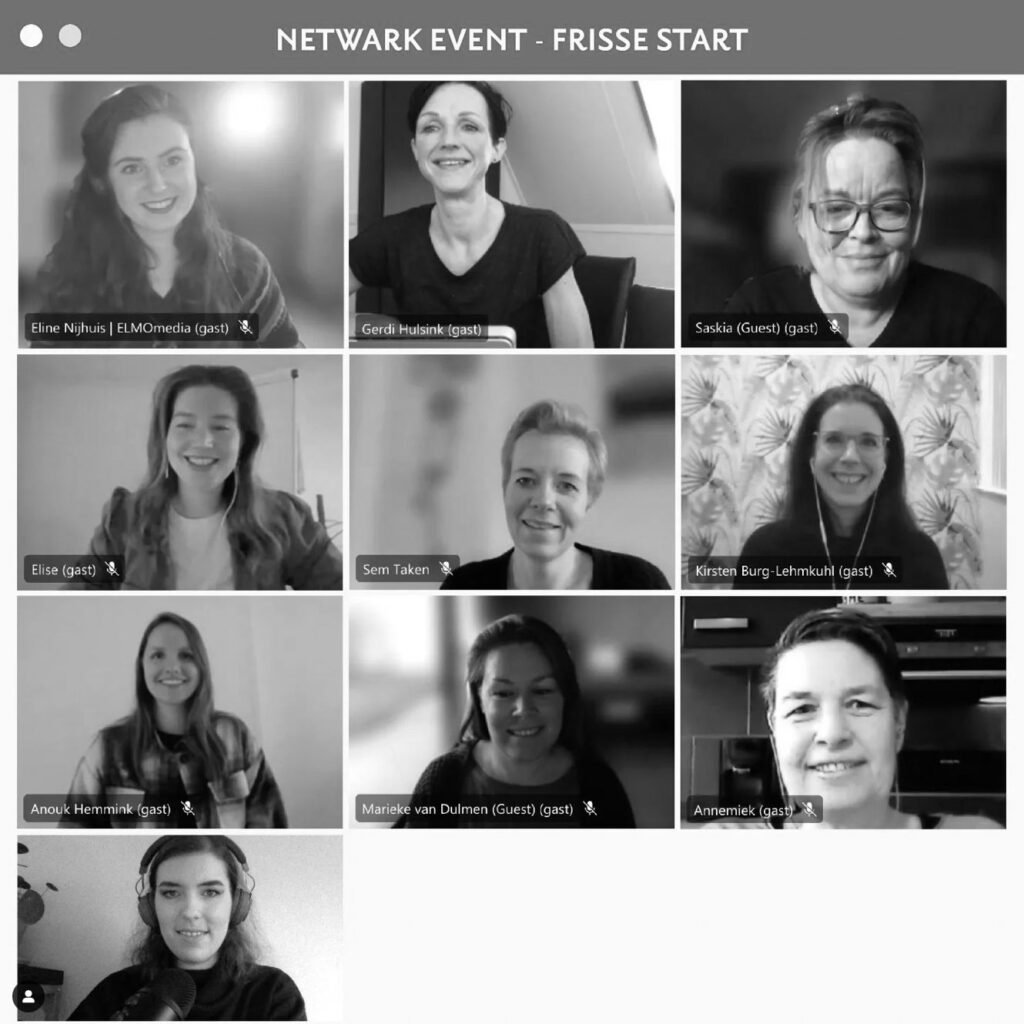 Een groepsfoto van het Netwark event 'Frisse start'.